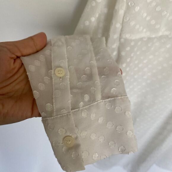 Madewell Ice Leaf Blouse Sheer Dots in Ivory - Picture 7 of 7